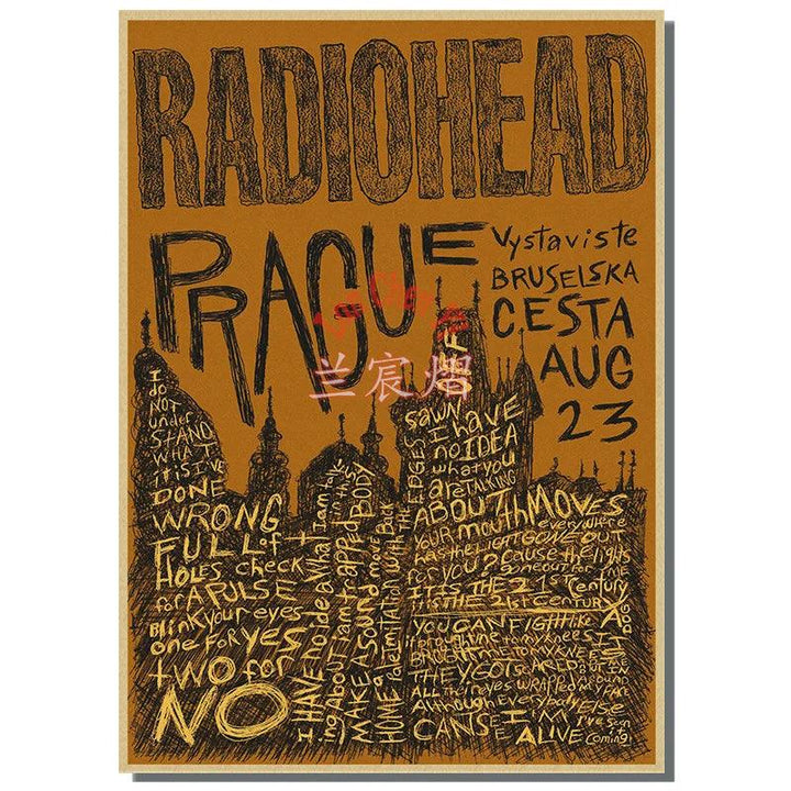 Radiohead Band Music Poster - Retro Art Deco Home Decor - Brand My Case