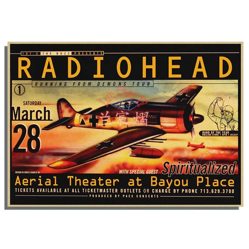 Radiohead Band Music Poster - Retro Art Deco Home Decor - Brand My Case