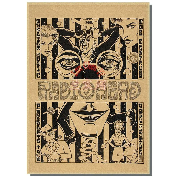 Radiohead Band Music Poster - Retro Art Deco Home Decor - Brand My Case