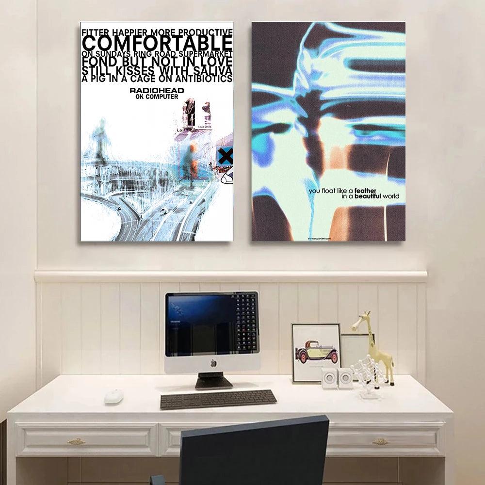 Radiohead 'OK Computer' Album Canvas Poster - Retro Rock Band Wall Art for Bedroom - Brand My Case