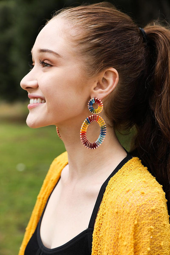 Raffia Hoop Statement Earrings - Brand My Case