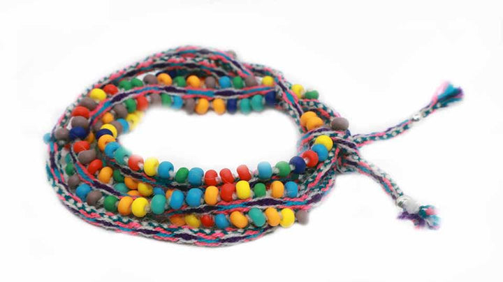 Rainbow Beaded, Cotton Candy, Tassel Tie Wraps - Brand My Case