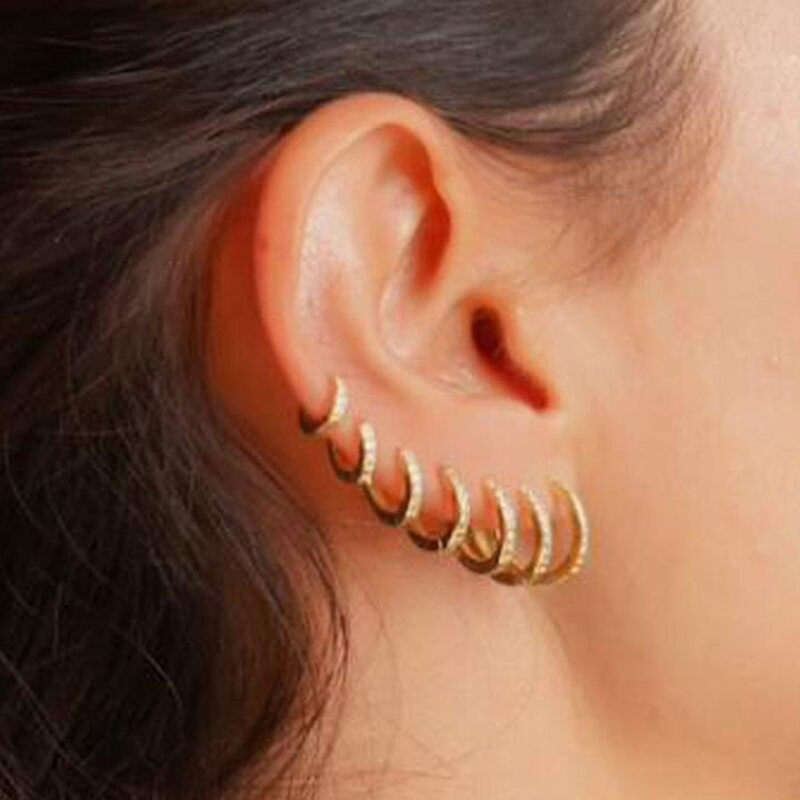 Rainbow CZ Huggies Hoop Earrings Girl Tiny Rings Cartilage Small Helix Piercing Tragus Conch Earlobe Circle Men Hoops Arete - Brand My Case