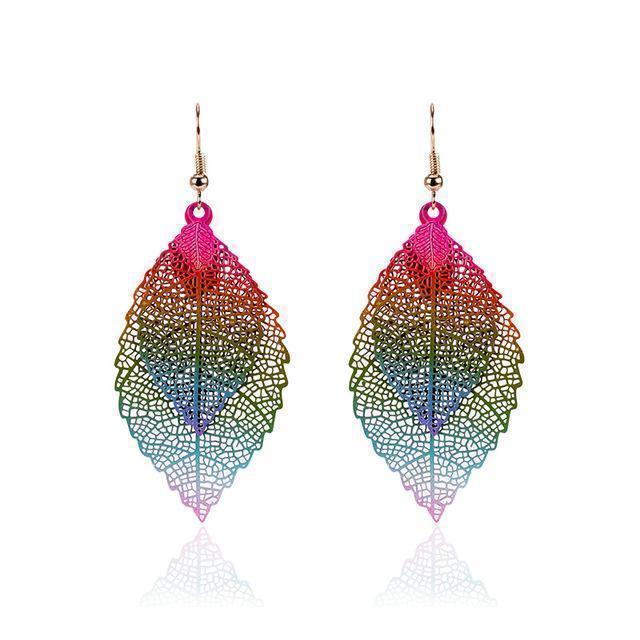 Rainbow Leaf Earrings - Brand My Case