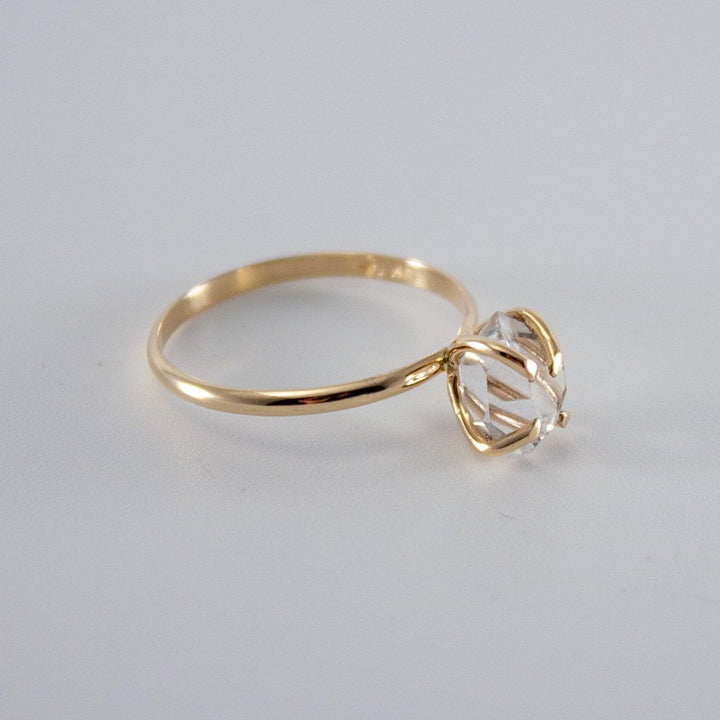 Raw Herkimer Diamond 14k Gold Filled Prong Ring - Brand My Case