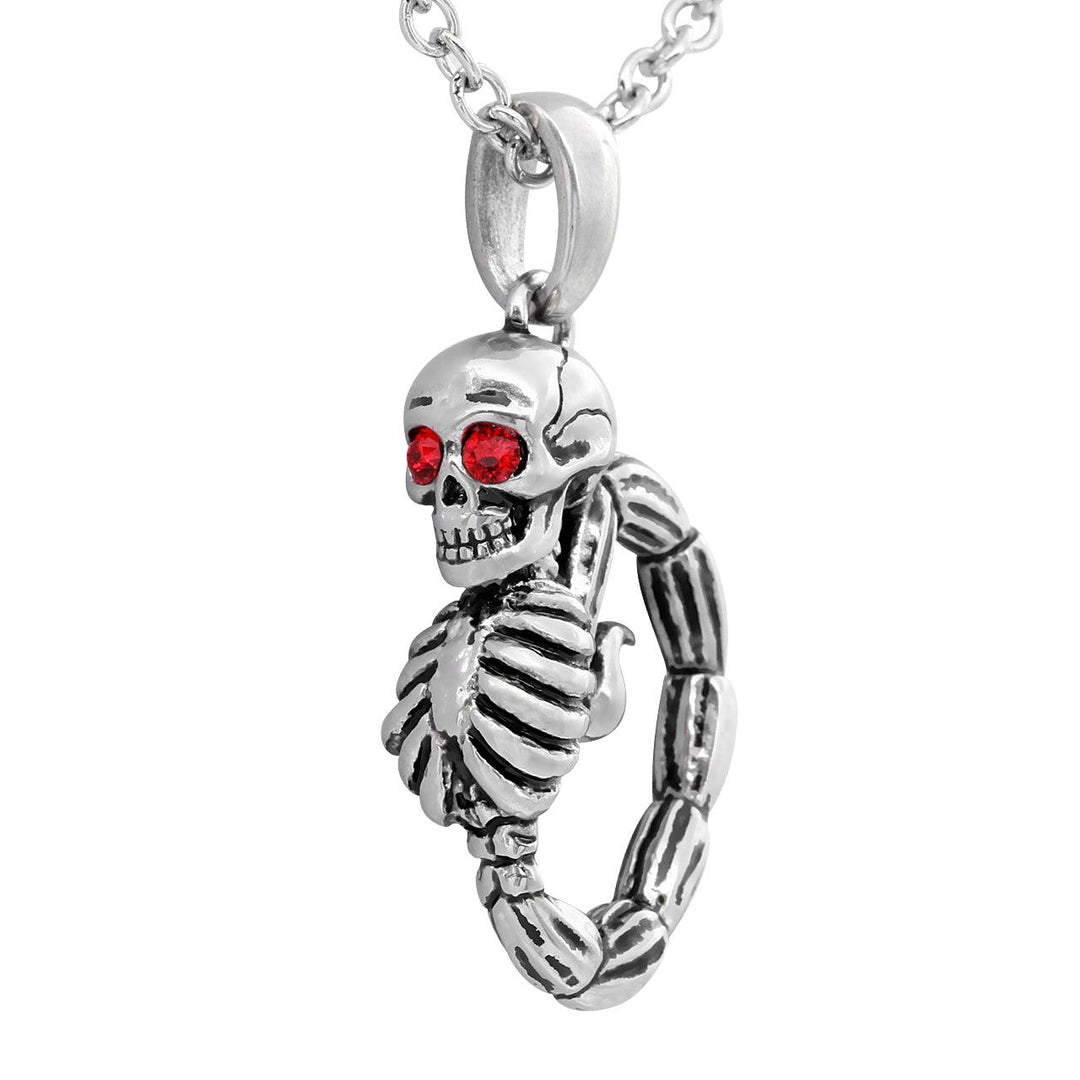 Red Crystal Eyed Scorpion Skull Necklace - Brand My Case