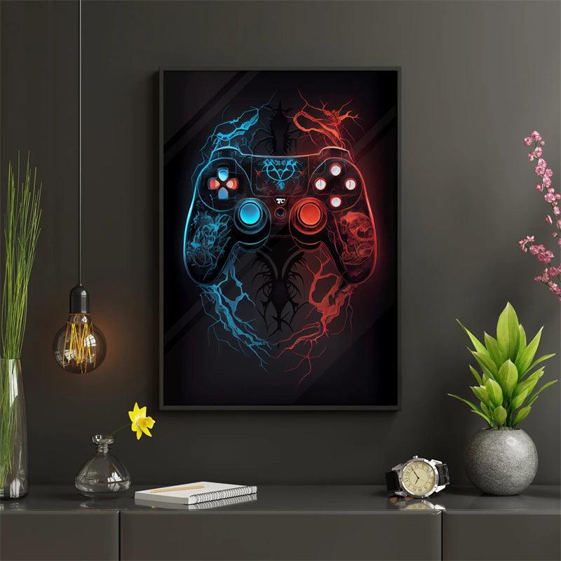 Retro Gaming Controller Poster - Pop Art Aesthetic Wall Decor - Player Room Decor - Brand My Case