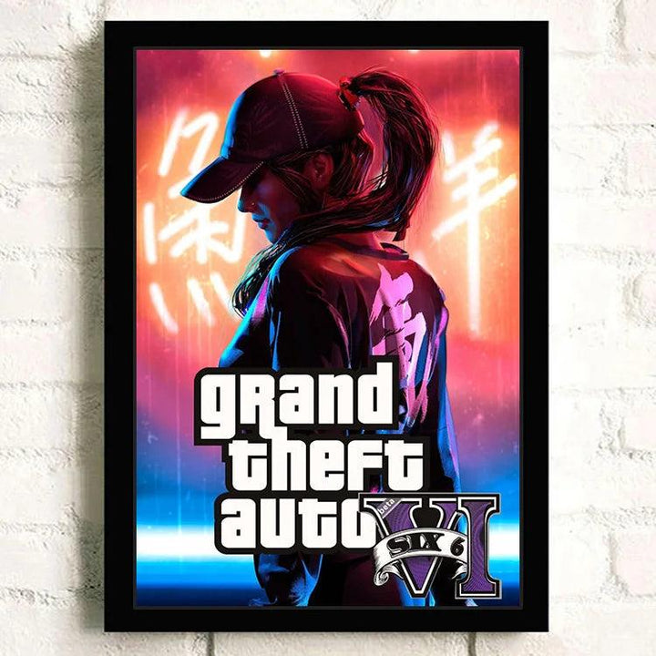Retro GTA 5 Poster - Vibrant Grand Theft Auto Canvas Wall Art for Gaming Enthusiasts - Brand My Case