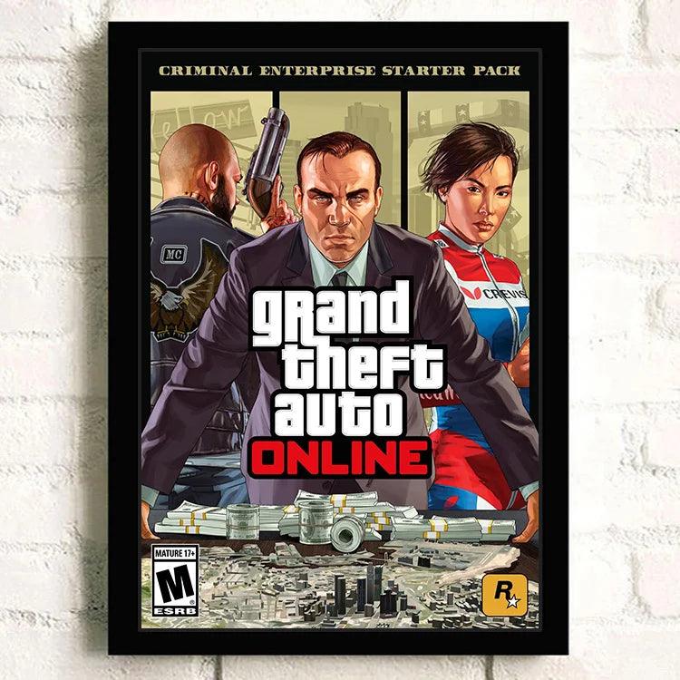 Retro GTA 5 Poster - Vibrant Grand Theft Auto Canvas Wall Art for Gaming Enthusiasts - Brand My Case