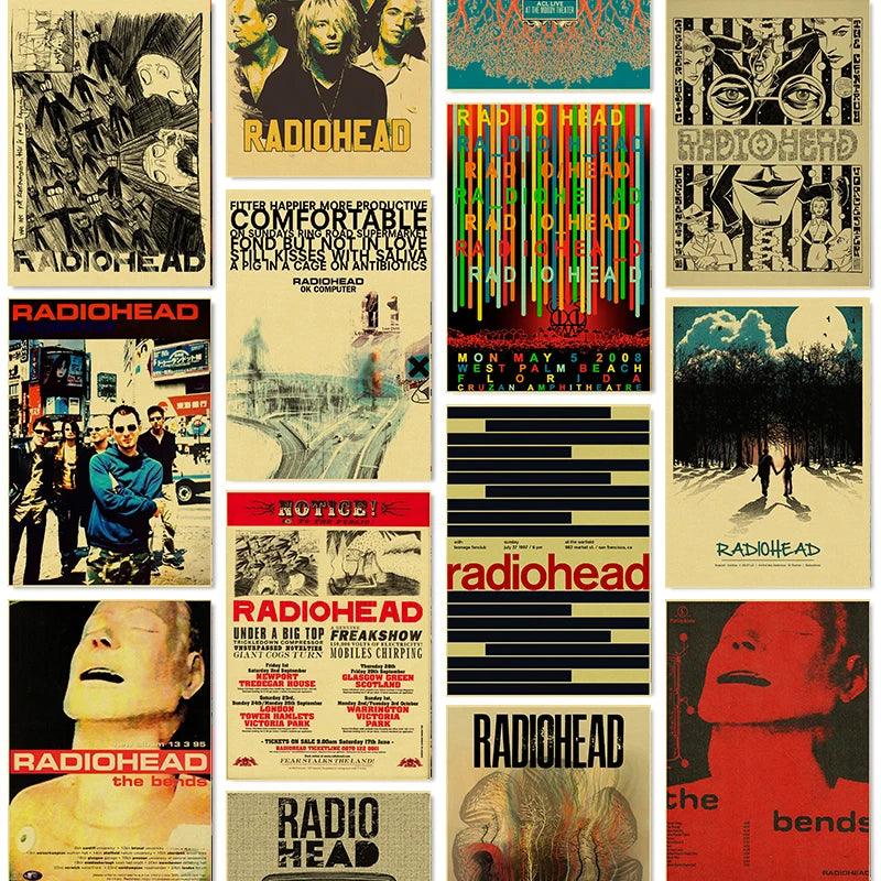 Rock Band Radiohead Music Art Poster Retro Prints Album Posters Vintage Home Room Bar Cafe Decor Aesthetic Picture Wall Painting - Brand My Case