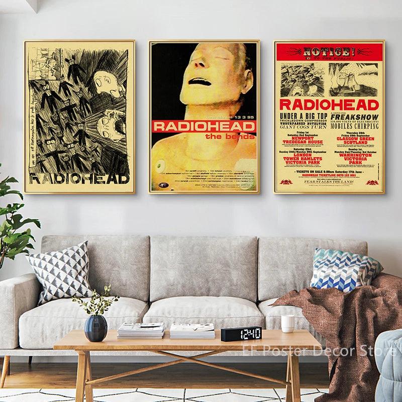 Rock Band Radiohead Music Art Poster Retro Prints Album Posters Vintage Home Room Bar Cafe Decor Aesthetic Picture Wall Painting - Brand My Case