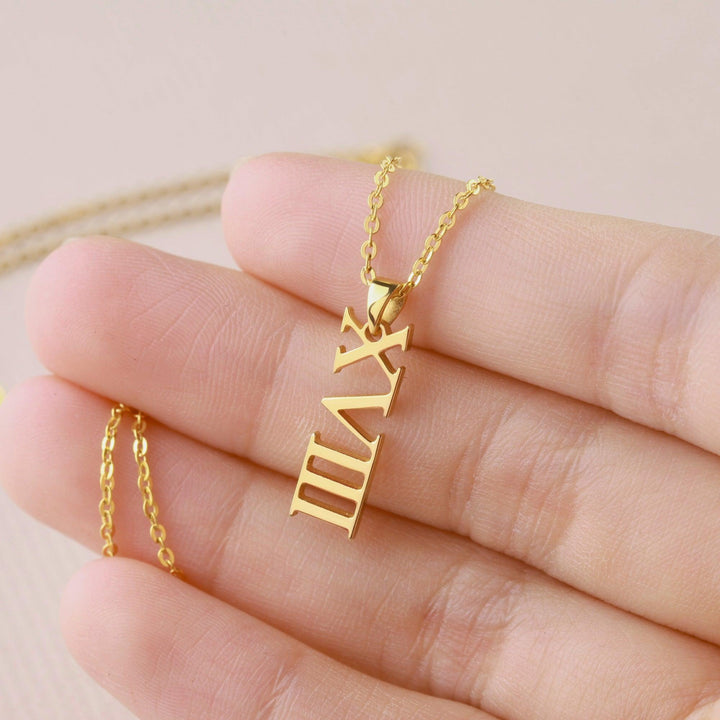 Roman Numerals Necklace, Birthday Gift For Her, Mom Birthday Gift - Brand My Case
