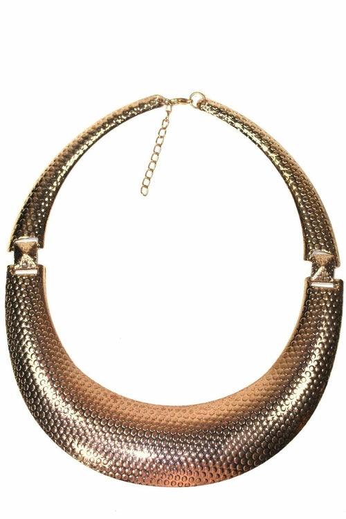 Rose Tone Dotted Statement Necklace - Brand My Case