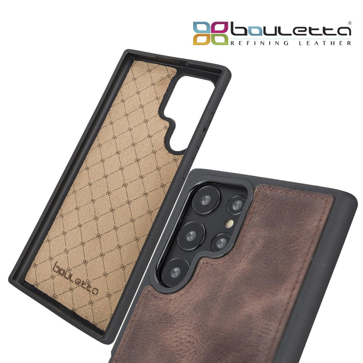 Samsung Galaxy S22 Series Genuine Leather Slim Back Cover Case - Brand My Case