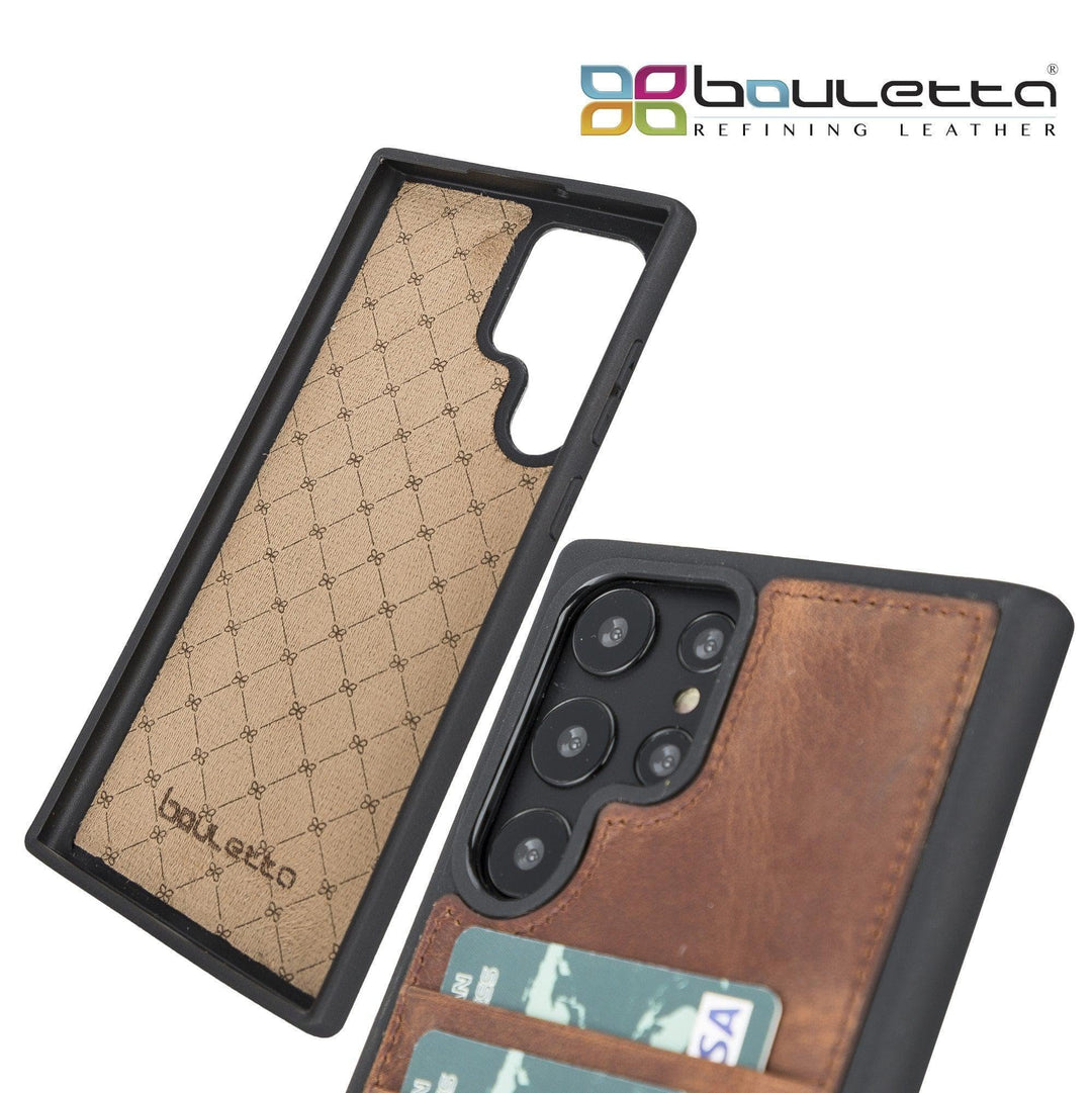 Samsung Galaxy S22 Series Genuine Leather Slim Back Cover Case with - Brand My Case
