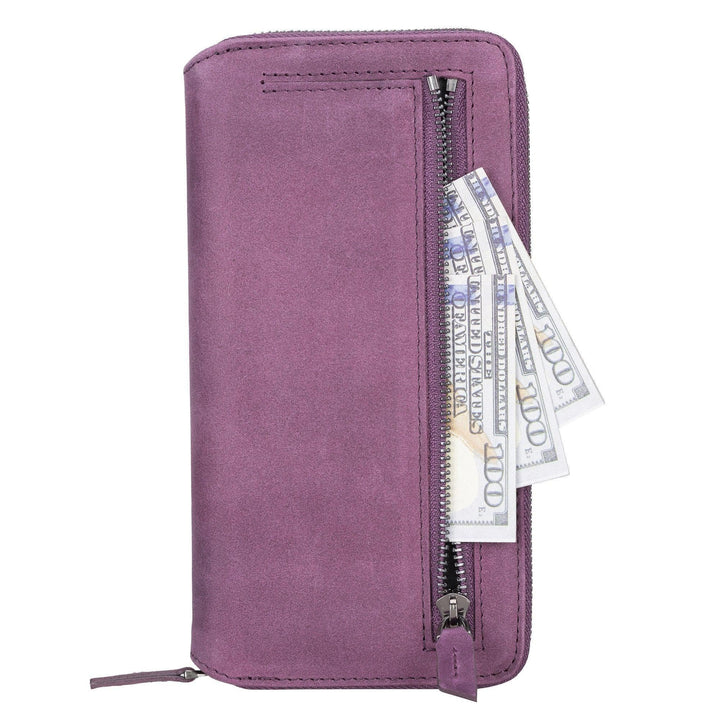Samsung Galaxy S22 Series Zippered Leather Detachable Wallet Case - Brand My Case