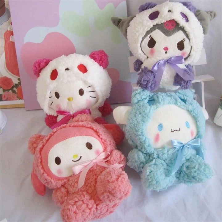 Sanrio Cartoon Kawali Kuromi My Melody Cinnamoroll Pillow Plush Toys Soft Stuffed Dolls for Kids Birthday Christmas Gifts - Brand My Case