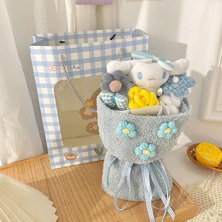 Sanrio Kawai Cinnamoroll Plush Dolls Cartoon Bouquet For Children Girlfriend Friend Creative Cute Anime Flower Graduation Gifts - Brand My Case