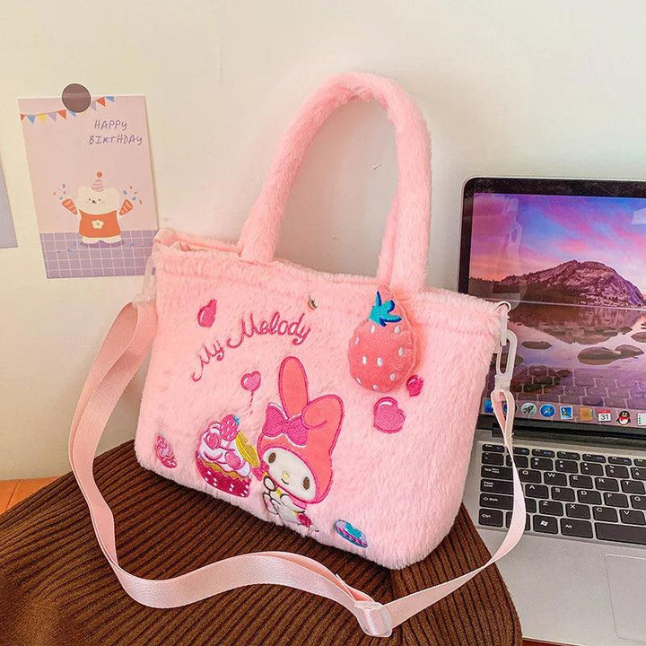 Sanrio Kawaii Plush Bag - Cinnamoroll Crossbody Kuromi Shoulder Y2K Hello Kitty Handbag - Brand My Case