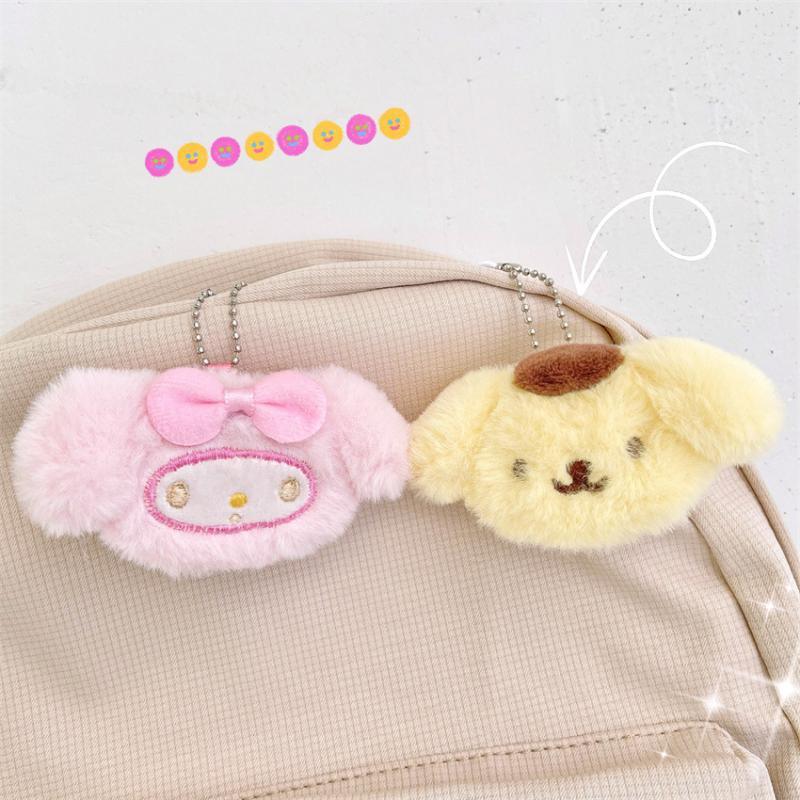 Sanrio Plush KeyChain Purse Bag Hello Kitty Doll keyring Anime Stuffed Backpack Pendant Melody Cinnamoroll Cute Wallet Girl Toy - Brand My Case