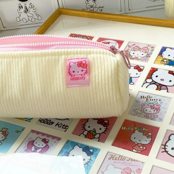 Sanrioed Hello Kitty Plush Pencil Case My Melody Cinnamoroll Purin Cartoon Storage Bag Large Capacity Makeup Bag Stationery Gift - Brand My Case