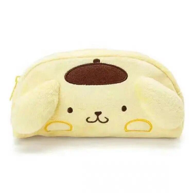 Sanrioed Hello Kitty Plush Pencil Case My Melody Cinnamoroll Purin Cartoon Storage Bag Large Capacity Makeup Bag Stationery Gift - Brand My Case