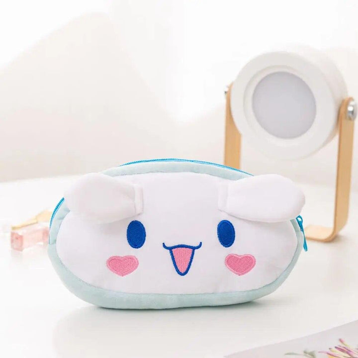 Sanrioed Hello Kitty Plush Pencil Case My Melody Cinnamoroll Purin Cartoon Storage Bag Large Capacity Makeup Bag Stationery Gift - Brand My Case