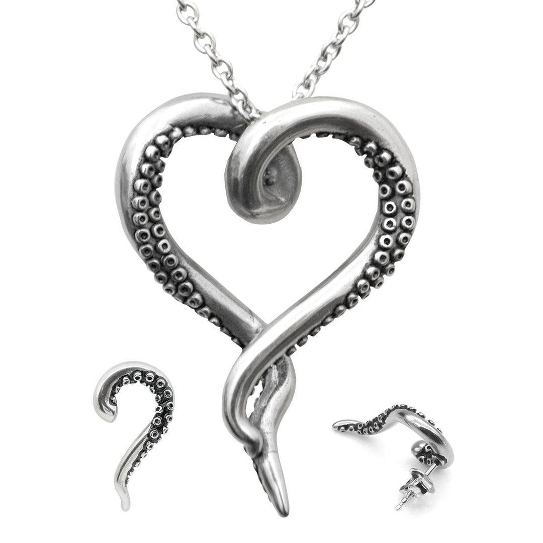 Sea Lover Octopus Necklace & Earrings Set - Brand My Case