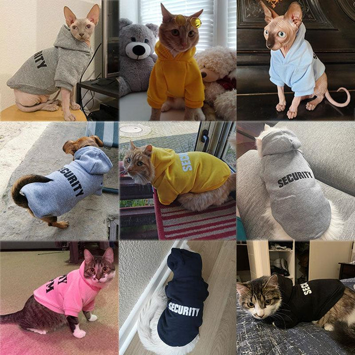 Security Cat Clothes Pet Cat Coats Jacket Hoodies For Cats Outfit Warm Pet Clothing Rabbit Animals Pet Costume For Small Dogs - Brand My Case