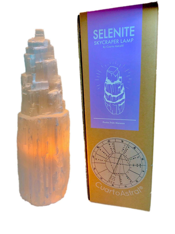 Selenite Crystal Skyscraper Lamp Prime - Brand My Case