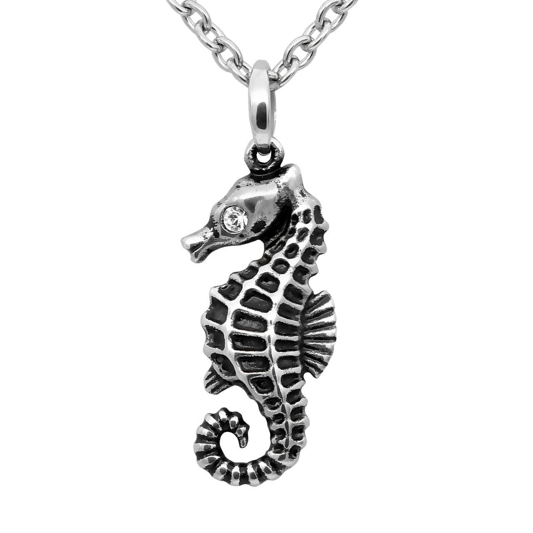 Serene Seahorse Petite Necklace - adorned with Swarovski Crystal - Brand My Case