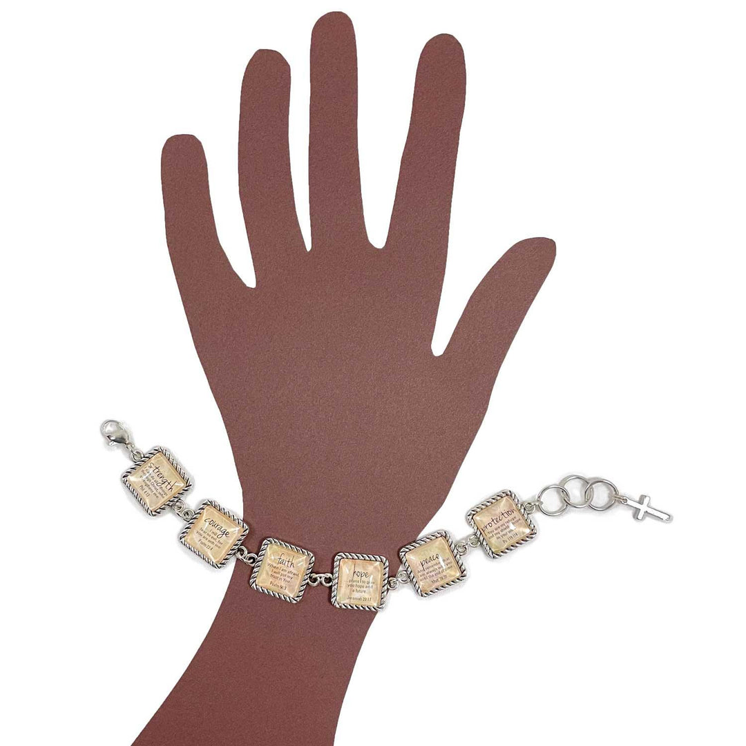 Serenity Prayer Christian Bracelet – Round Antique Silver Twist Edge - Brand My Case