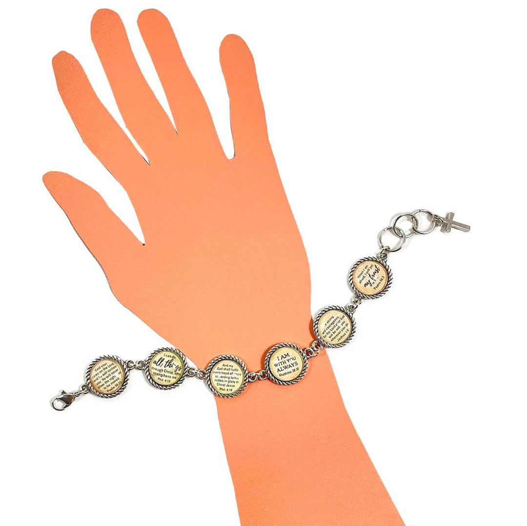 Serenity Prayer Christian Bracelet – Round Antique Silver Twist Edge - Brand My Case