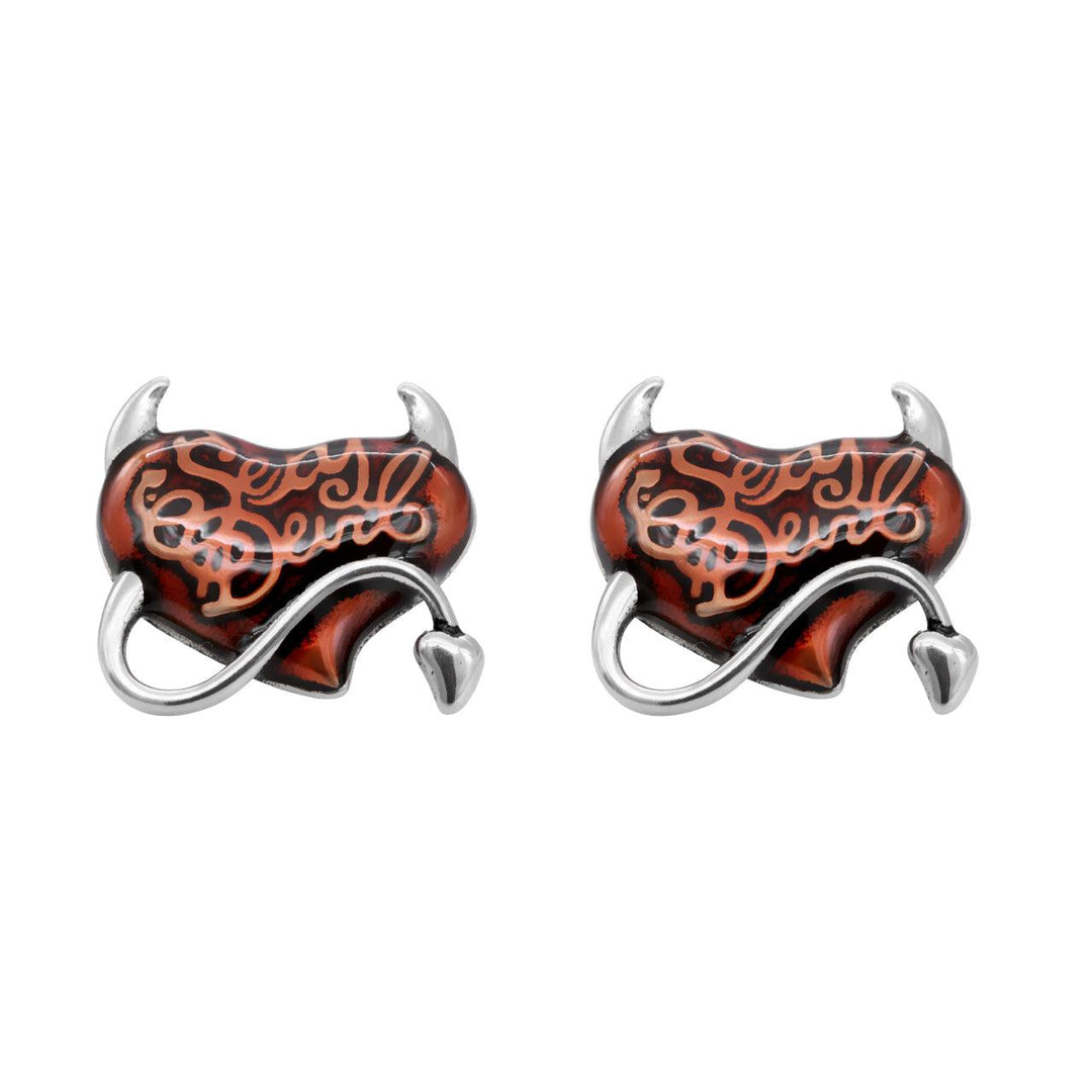 Sexy Devil Red Heart Earrings - Brand My Case