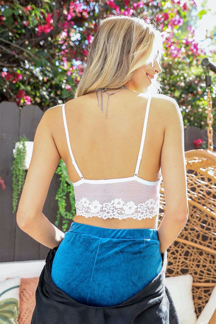 Sexy Floral Lace Strappy Front Bralette - Brand My Case