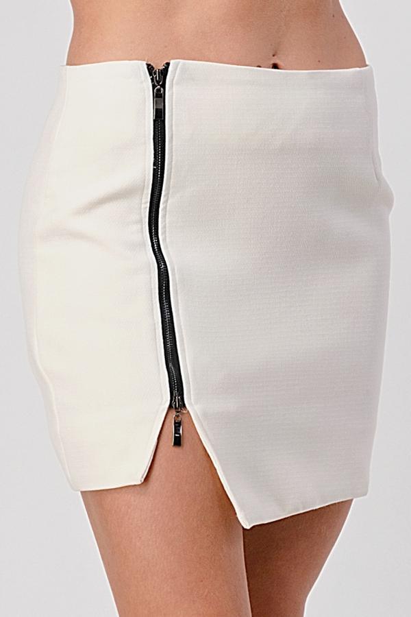 Side Zipper Detail Mini Skirt - Brand My Case