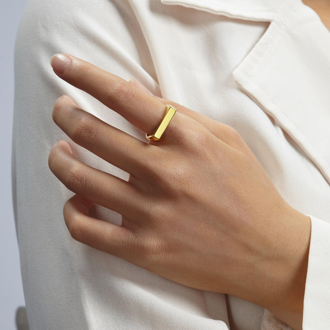 Signet Gold Ring Statement Ring Chunky Ring - Brand My Case
