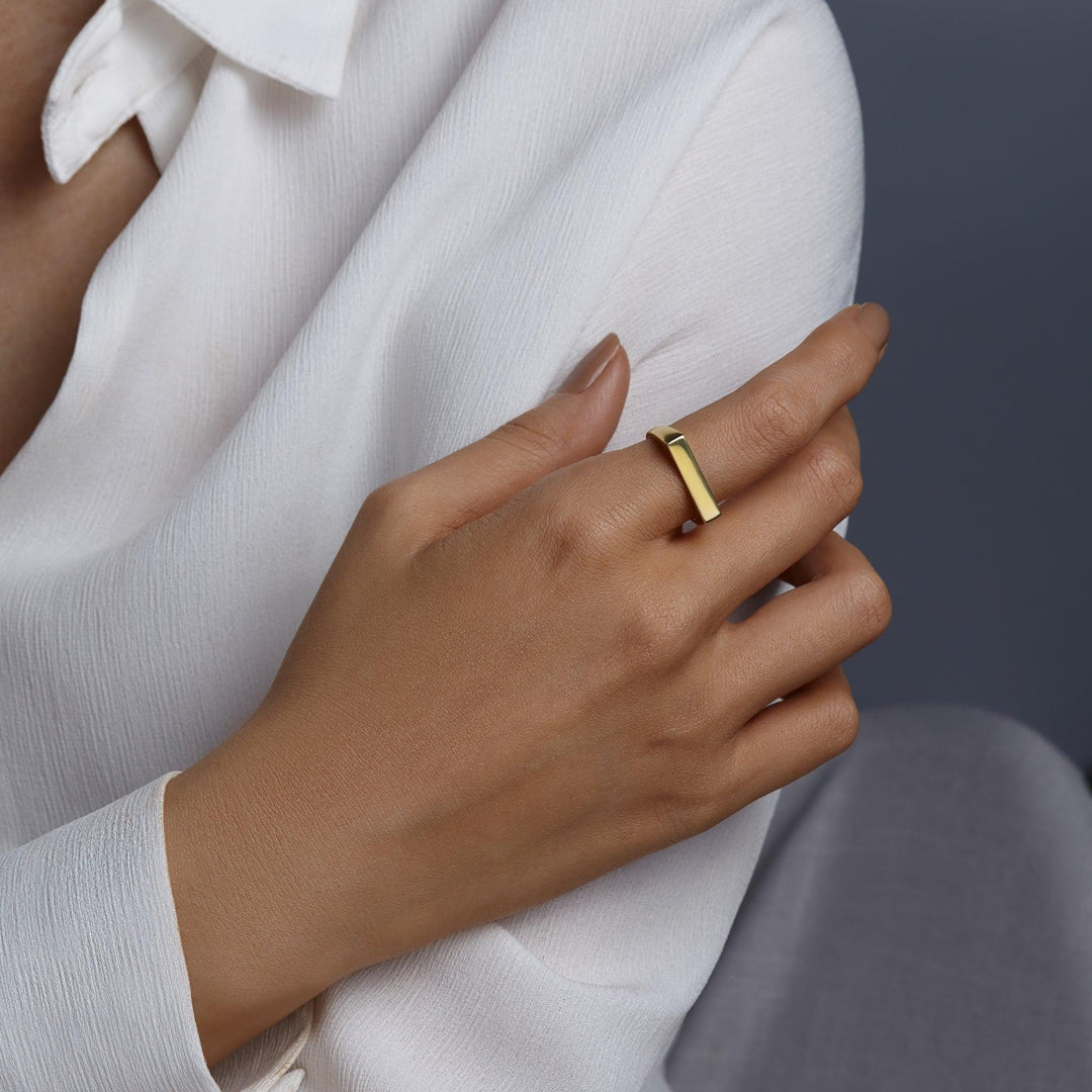 Signet Gold Ring Statement Ring Chunky Ring - Brand My Case