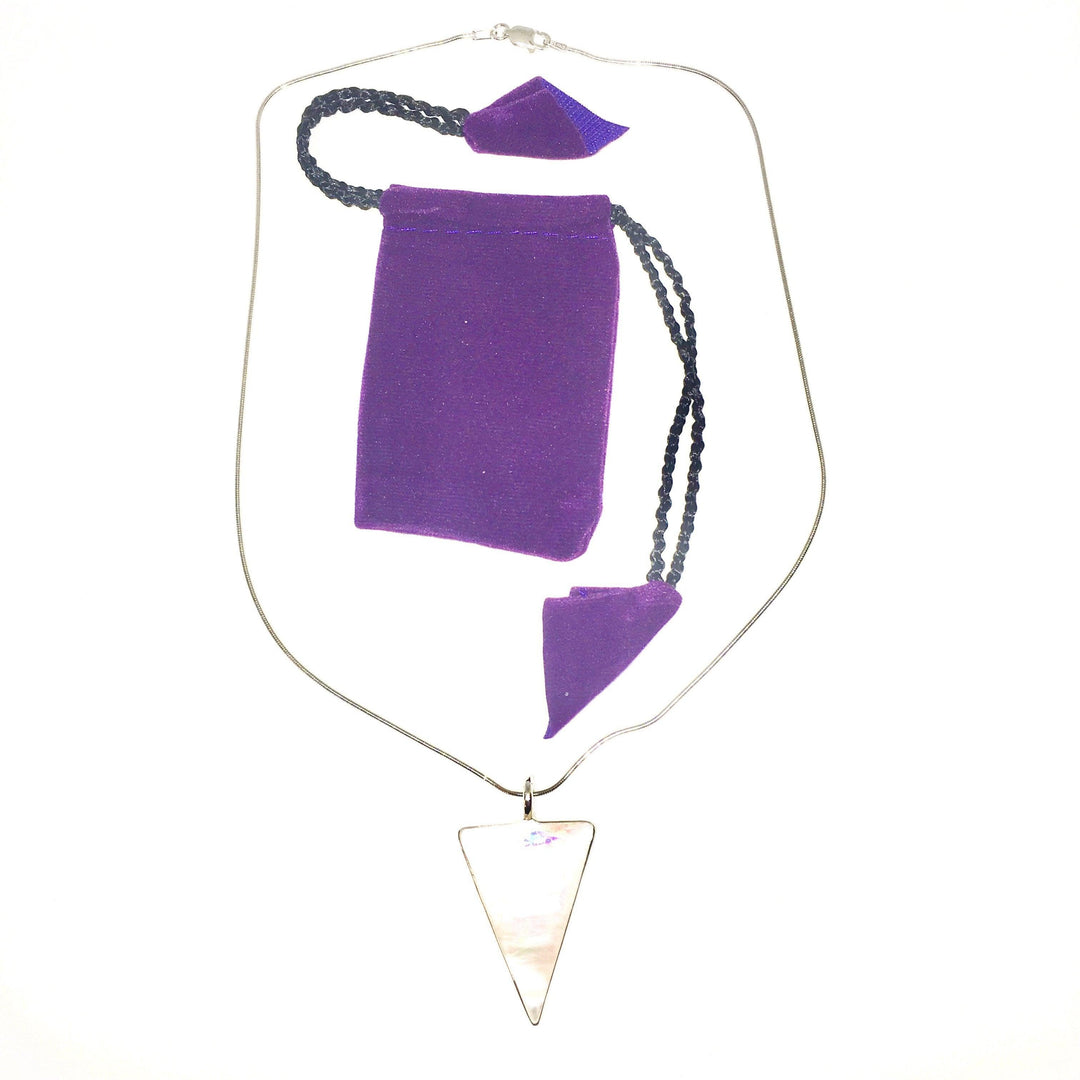Silver Mother Of Pearl Necklace (triangle) - Brand My Case