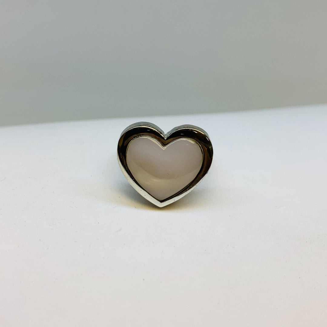 Silver Mother Of Pearl Ring (Heart) - Brand My Case