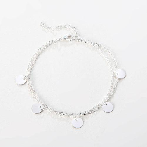 Silver/Gold Women's Anklet with Plates - Brand My Case