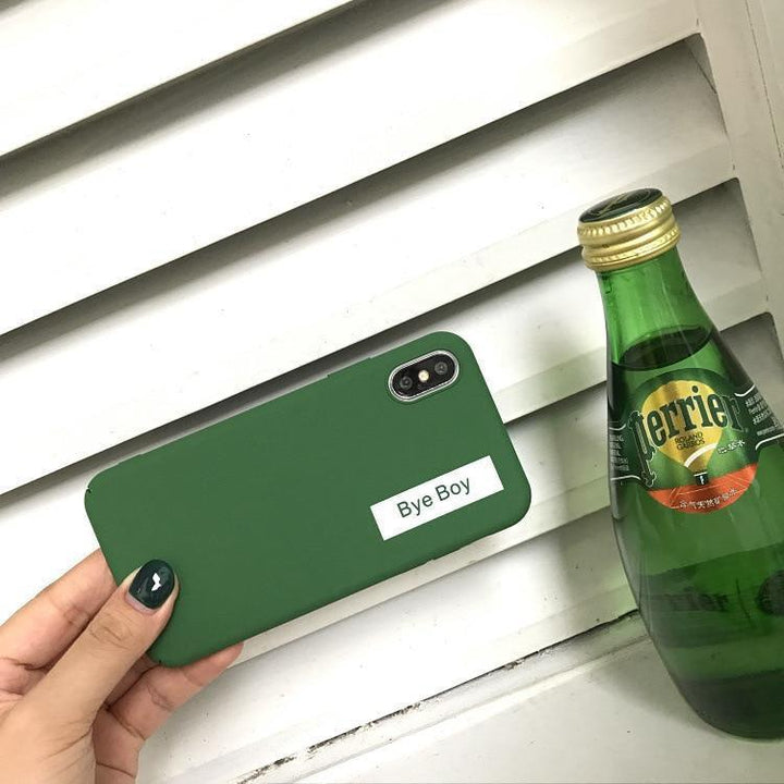Simple Lettering Solid Color Phone Case - Brand My Case