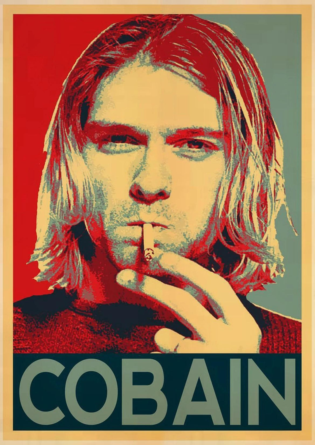 Singer Kurt Cobain Posters Rock and Roll Music Retro Kraft Paper Sticker DIY Vintage Room Bar Cafe Decor Gift Art Wall Paintings - Brand My Case
