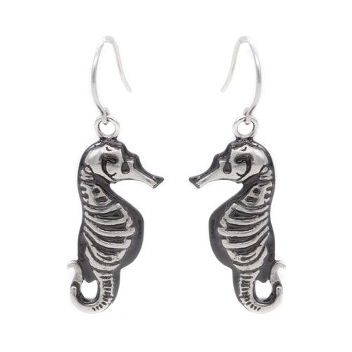 Skeletal Seahorse Earrings - Brand My Case