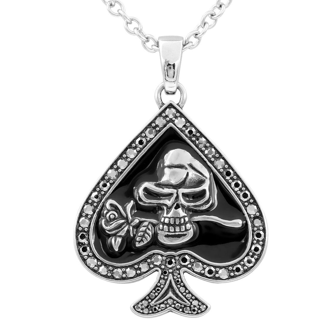 Skull and Rose Spade Necklace - Brand My Case