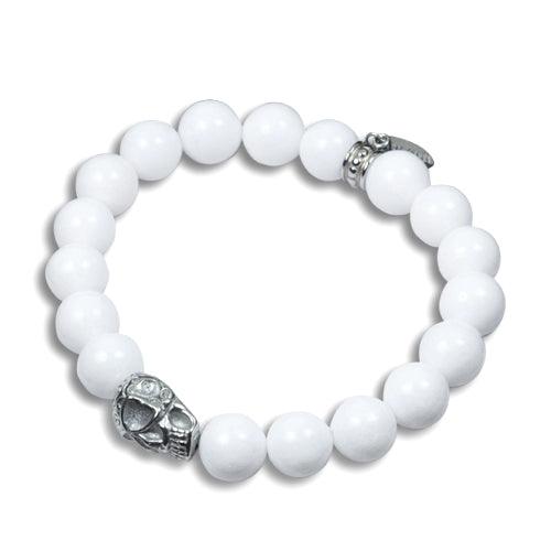 Skull and Stones( white ) Stretch Bracelet - Brand My Case