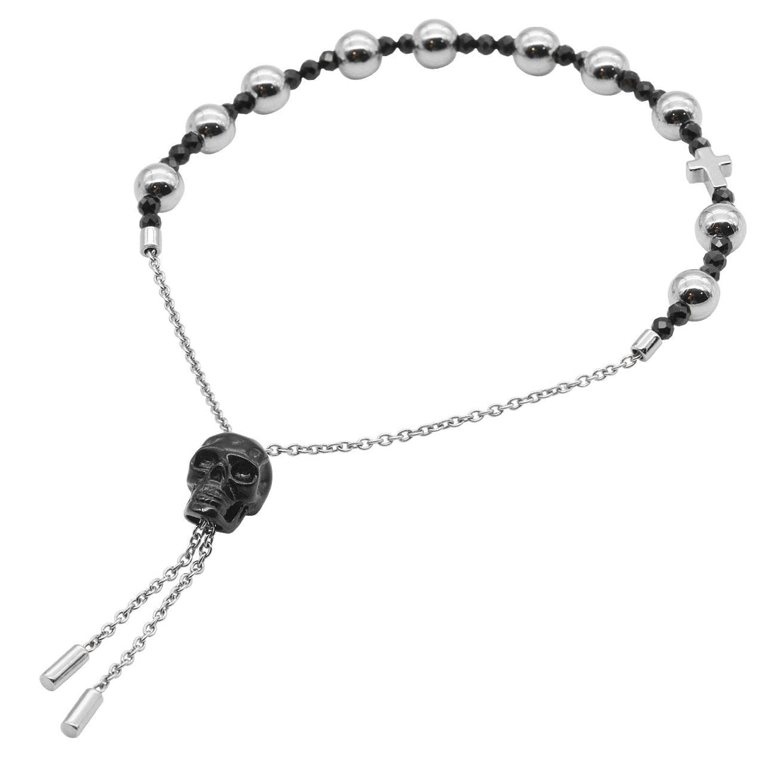 Skull Bracelet Black Skull Spinel Bead Pull-Chain Bracelet - Brand My Case