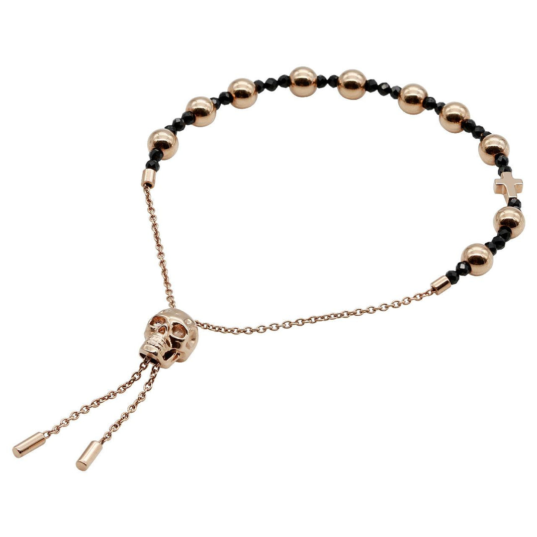 Skull Bracelet Rose Gold Skull Spinel Bead Pull-Chain Bracelet - Brand My Case