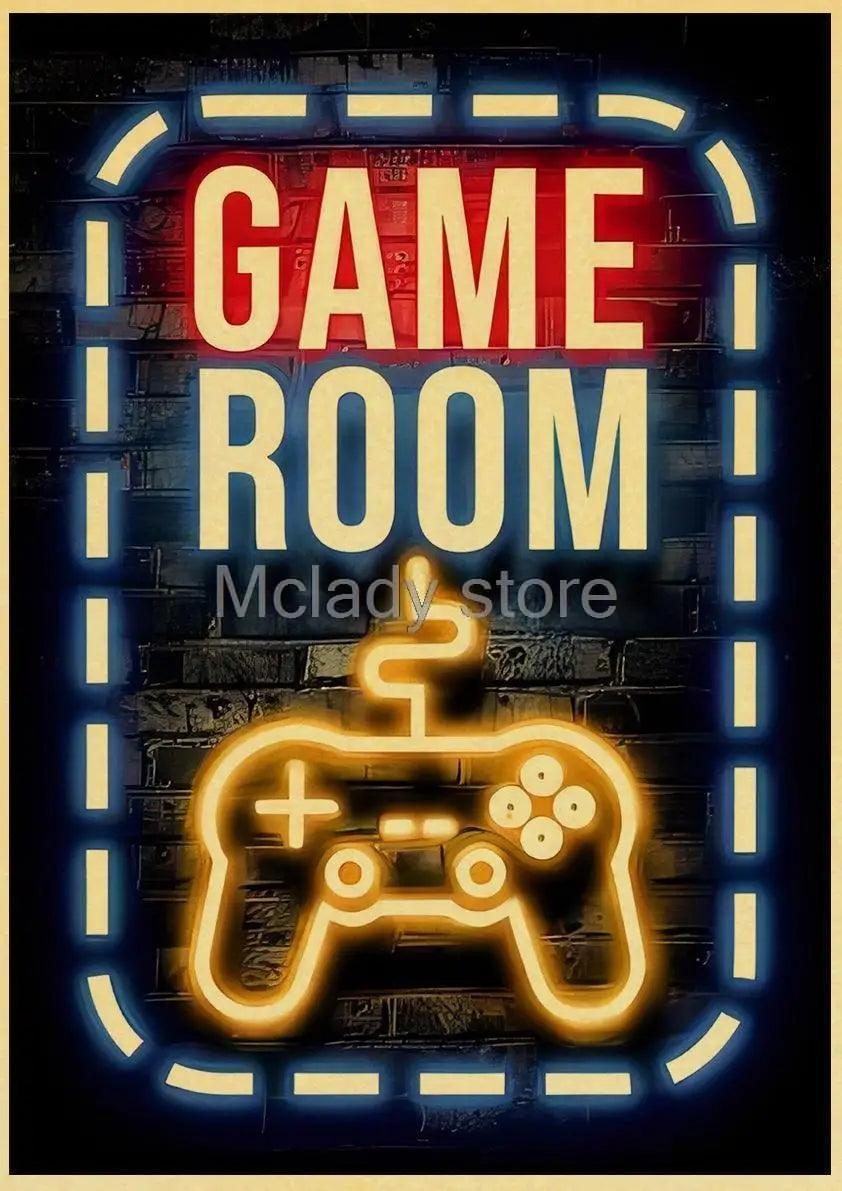 Sleep, Game, Repeat Wall Art - Retro Gaming Poster - Decor for Kids Game Room - Brand My Case