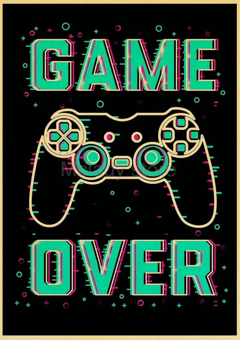 Sleep, Game, Repeat Wall Art - Retro Gaming Poster - Decor for Kids Game Room - Brand My Case